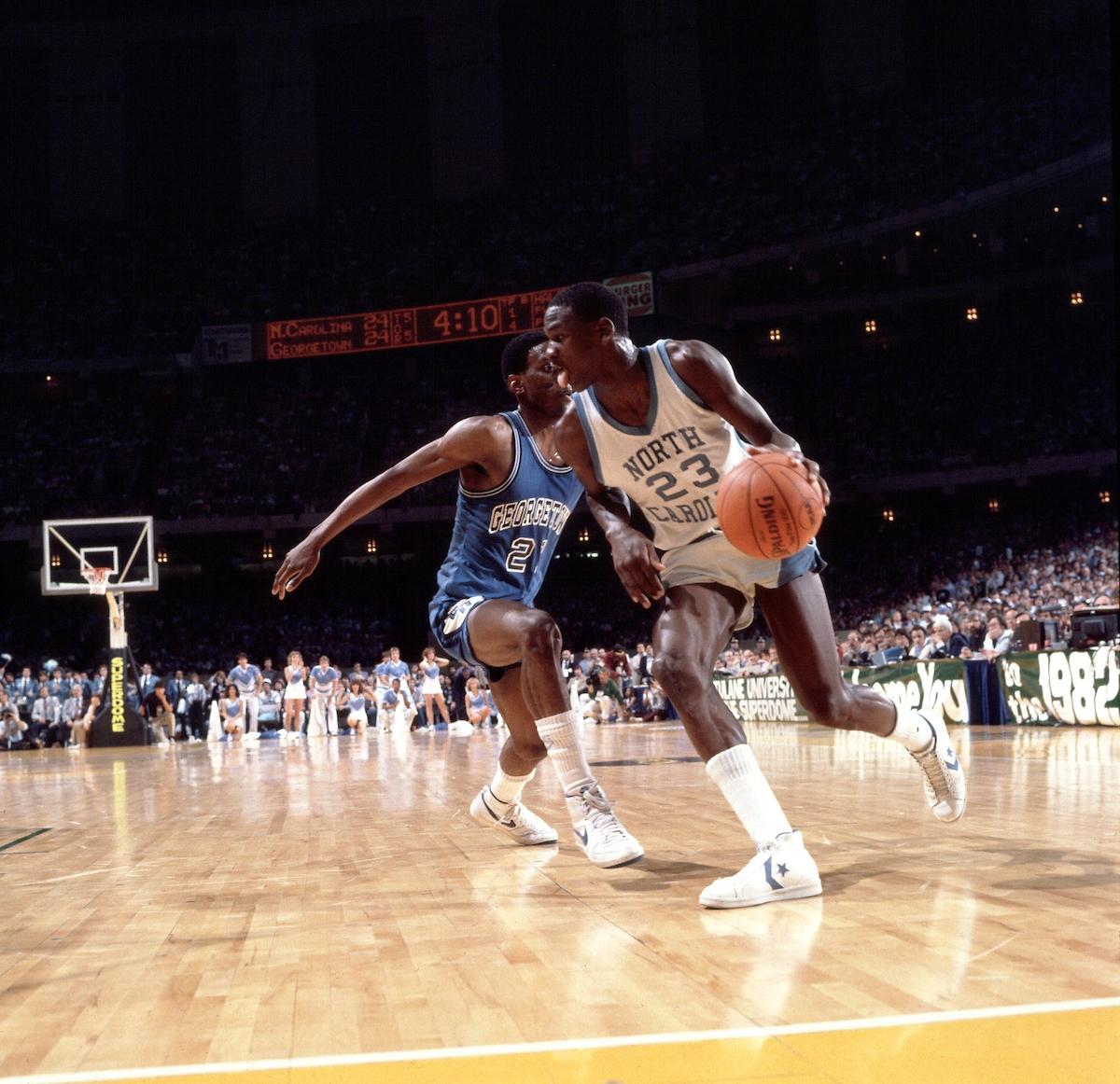 Michael Jordan in the 1982 Final Four.