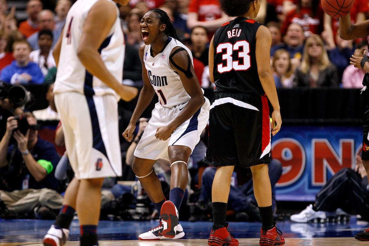 Tina Charles celebrates UConn's 2009 title