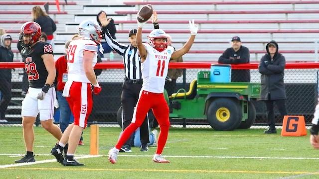 Western Colorado celebrates advancing to the second round of the DII football championship. 