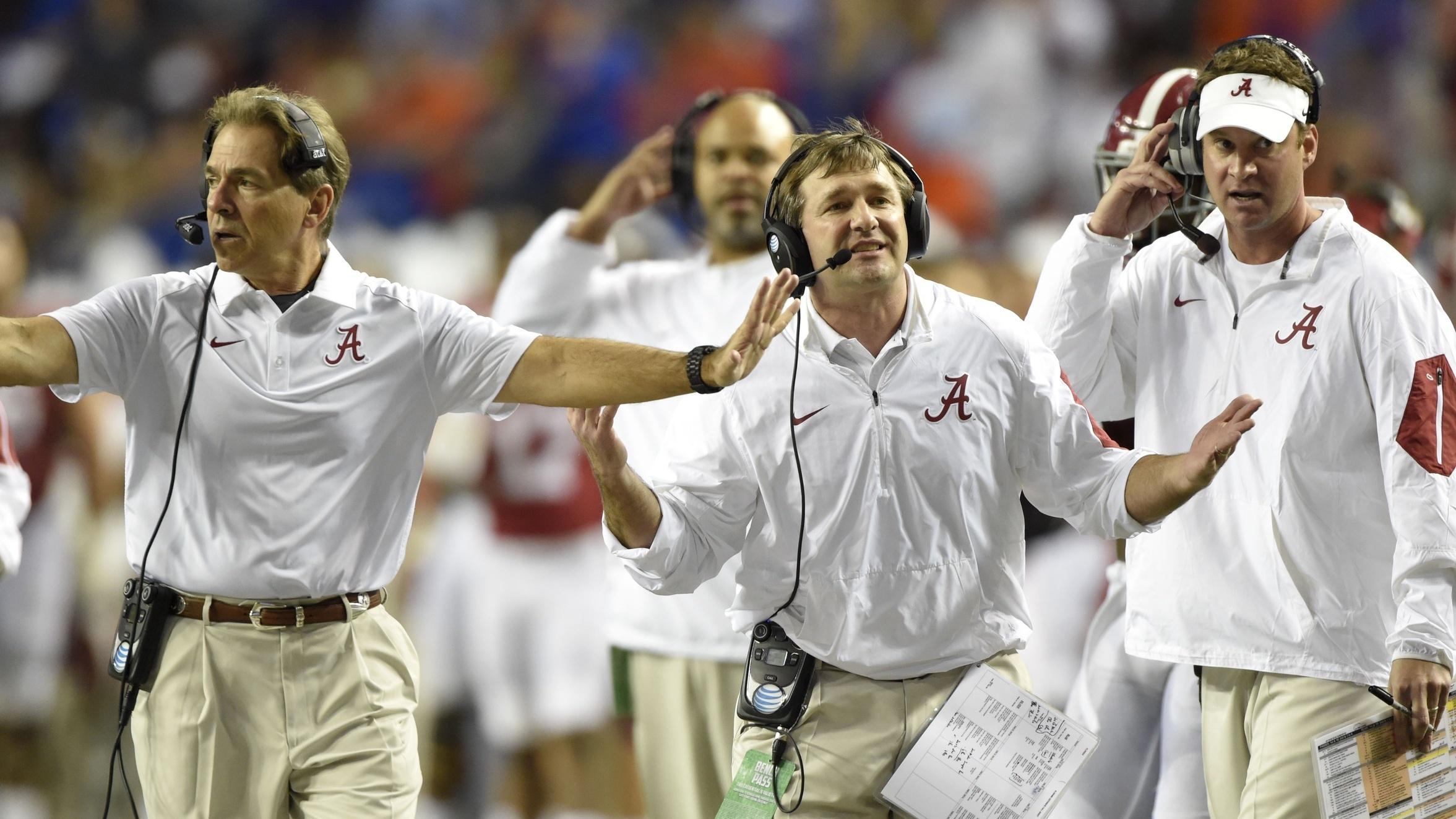 Nick Saban, Kirby Smart and Lane Kiffin at Alabama